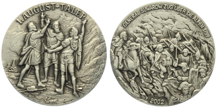 1. August-Taler 2002 - General Suwarow Zug über die Alpen 1799
